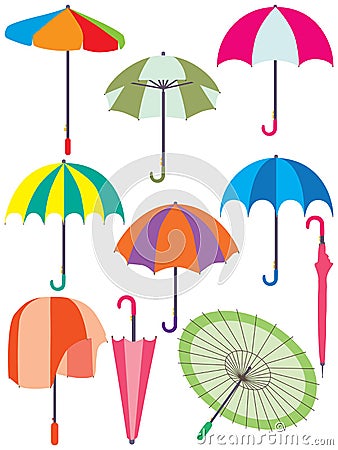 Umbrella set Vector Illustration