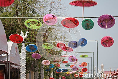 Umbrella Thailand beautiful Editorial Stock Photo