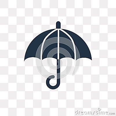 Umbrella vector icon isolated on transparent background, Umbrella transparency concept can be used web and mobile Vector Illustration