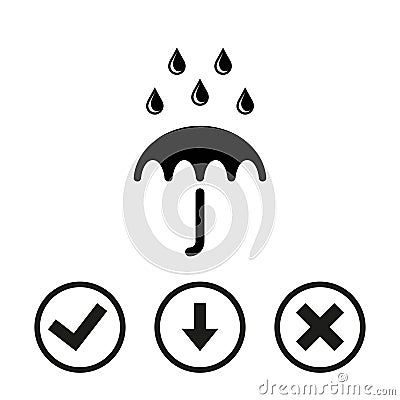 Umbrella vector icon. Rain protection symbol. Flat design style Vector Illustration