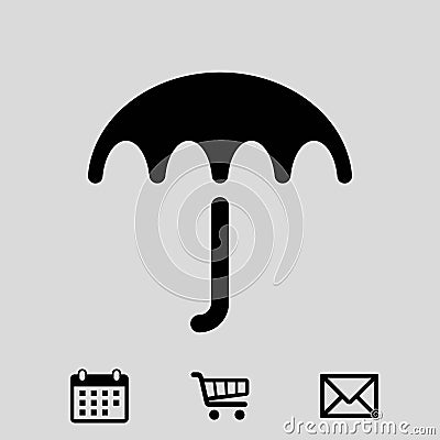 Umbrella vector icon. Rain protection symbol. Flat design style Vector Illustration