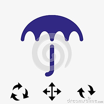 Umbrella vector icon. Rain protection symbol. Flat design style Vector Illustration