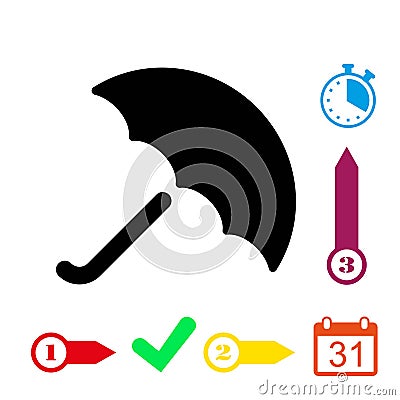 Umbrella vector icon. Rain protection symbol. Flat design style Vector Illustration