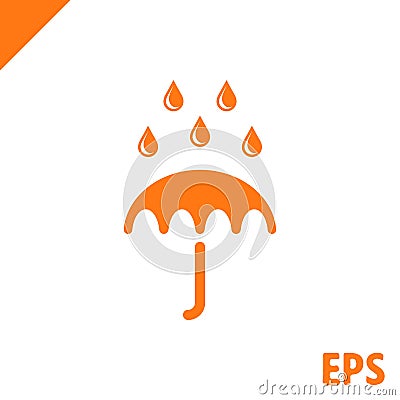 Umbrella vector icon. Rain protection symbol. Flat design style Vector Illustration