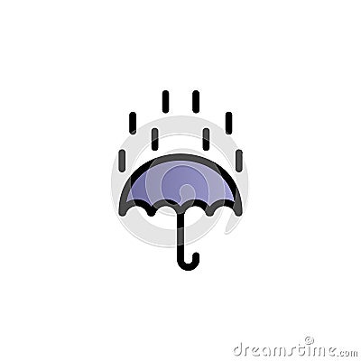 Umbrella, water color gradient vector icon Stock Photo