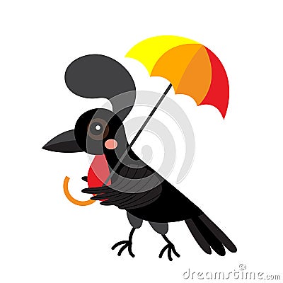 Umbrellabird animal cartoon character vector illustration Vector Illustration