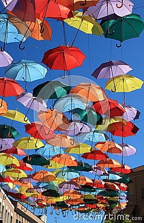 Umbrellas Madrid, Getafe, Spain Stock Photo