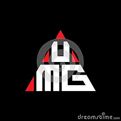 UMG triangle letter logo design with triangle shape. UMG triangle logo design monogram. UMG triangle vector logo template with red Vector Illustration