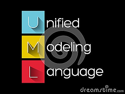UML - Unified Modeling Language acronym Stock Photo