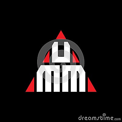UMM triangle letter logo design with triangle shape. UMM triangle logo design monogram. UMM triangle vector logo template with red Vector Illustration
