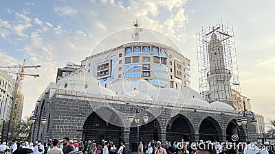 Umrah or Hajj pilgrims visiting the Abu Bakar Shiddiq Mosque Editorial Stock Photo