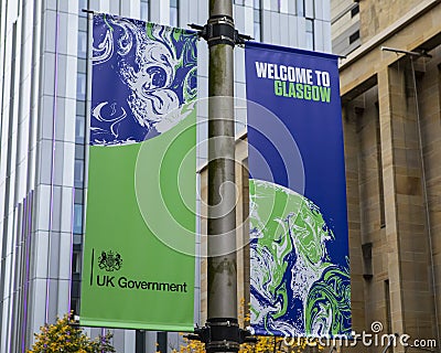 UN Climate Change Conference in Glasgow, Scotland Editorial Stock Photo