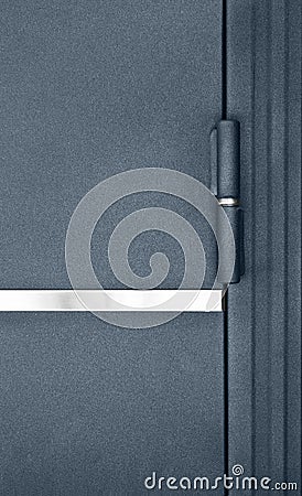 Dark Blue Metallic Door With Lock Stock Photo