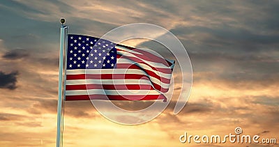 Un Drapeau Américain En Vol Aux États-Unis D'Amérique Montre L'Indépendance - Vidéo À Mouvement Lent 4k 30fps clips vidéos Un Drapeau Américain En Vol Aux États-Unis D'Amérique Montre L'Indépendance - Vidéo À Mouvement Lent 4k 30fps clips vidéos