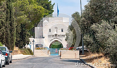 UN United Nations headquarters in Jerusalem, Israel September 2020 Editorial Stock Photo
