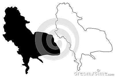 Una-Sana Canton BiH, Federation of Bosnia and Herzegovina, FBiH map vector illustration, scribble sketch Una Sana map Vector Illustration