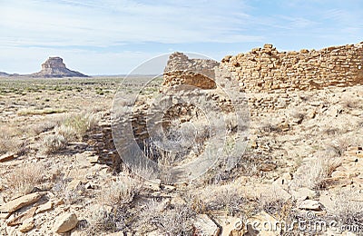 The Una Vida Pueblo at Chaco Canyon, New Mexico Stock Photo