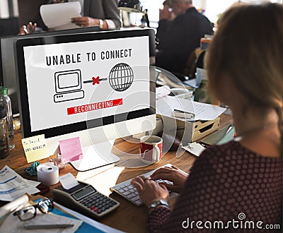 Unable Connect Disconnect Error Failure Problem Concept Stock Photo