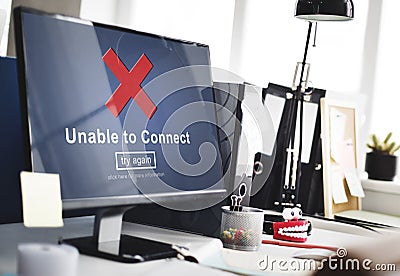 Unable to Connect Disconnected Inaccessible Unavailable Concept Stock Photo