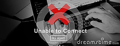 Unable To Connect Networking Browsing Concept Stock Photo