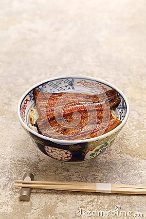 Unadon charcoal grilled style Unagi eel on rice , Japanese cuisine Stock Photo