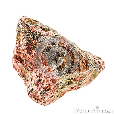 Unakite rock on white Stock Photo