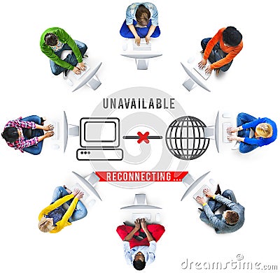 Unavailable Denied Disconnected Error Problem Concept Stock Photo