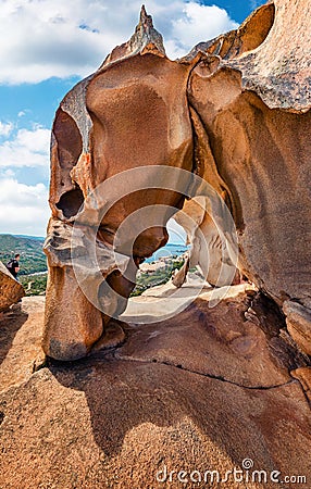 Unbelievable view of Rock of the Bear. Great morning scene of Sardinia island, Capo D`orso, Province of Olbia-Tempio, Italy, Euro Stock Photo