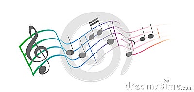 Music notes colorfull Vector Illustration