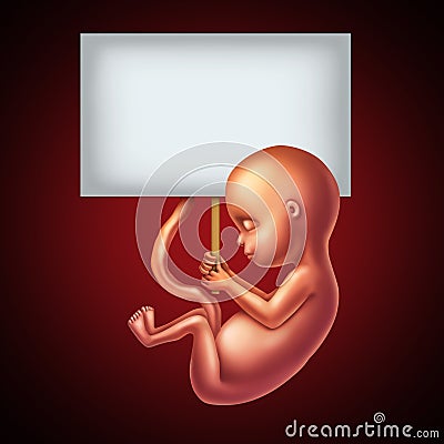 Unborn Baby Message Cartoon Illustration