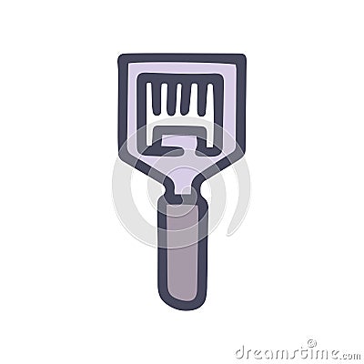 uncapping fork color vector doodle simple icon Vector Illustration