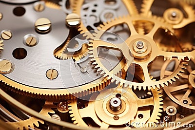 uncased watch gears intricately meshed together Stock Photo