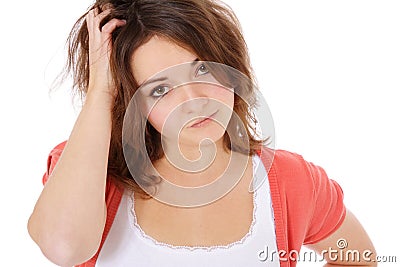 Uncertain teenage girl Stock Photo