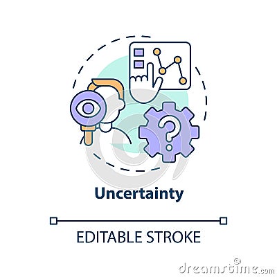 Uncertainty concept icon Cartoon Illustration