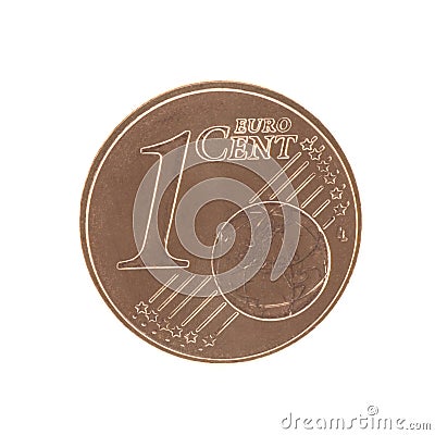 Uncirculated 1 Eurocent Stock Photo