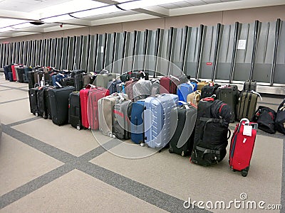 Unclaimed Luggage at Baggage Claim Editorial Stock Photo