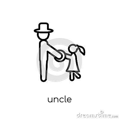 uncle icon. Trendy modern flat linear vector uncle icon on white Vector Illustration