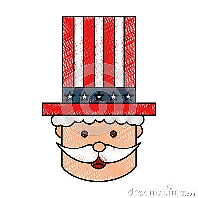 Uncle Sam character icon Vector Illustration