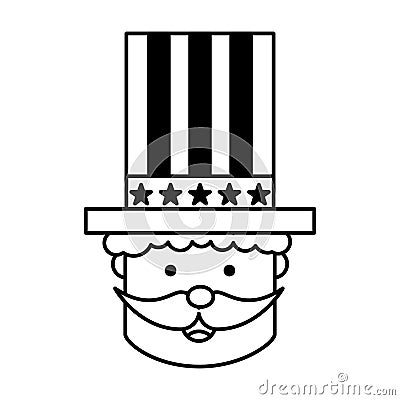 Uncle Sam character icon Vector Illustration