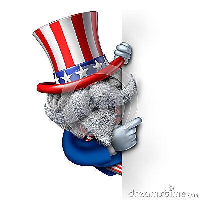 Uncle Sam Character Sign Stock Photo