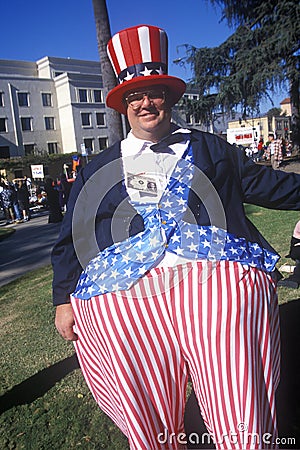 Uncle Sam at the Doo Dah Parade, Pasadena California Editorial Stock Photo