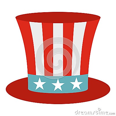 Uncle Sam hat icon isolated Vector Illustration