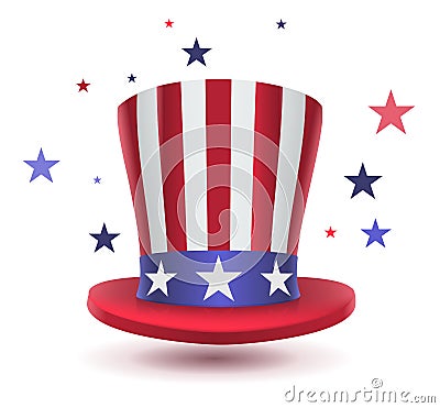 Uncle sam hat symbol of Presidents day Vector Illustration