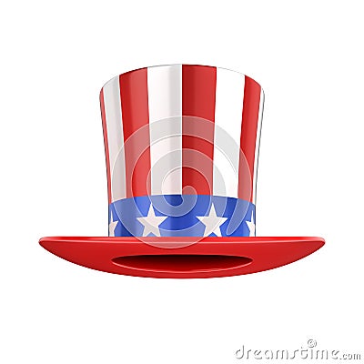 Uncle Sam's american hat isolated on white Cartoon Illustration