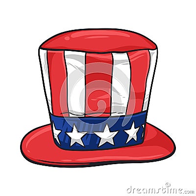 Uncle Sam's hat on white background. Vector illustration Vector Illustration