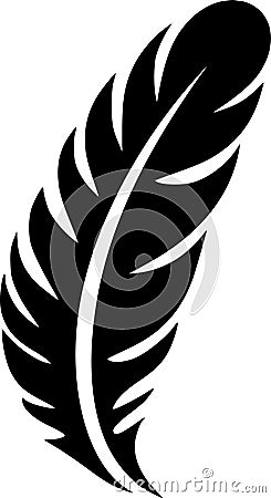 Feather - black and white isolated icon - vector illustration Vector Illustration