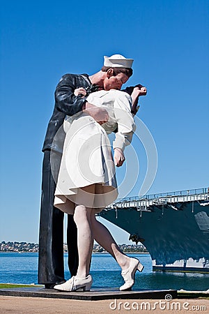 Unconditional Surrender statue OR The Kiss Editorial Stock Photo