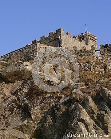 Unconquered Greek fortress. Lesvos. Greek islands. Stock Photo