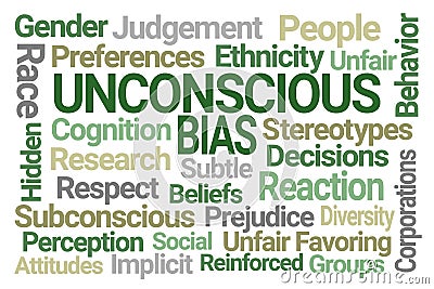 Unconscious Bias Word Cloud Stock Photo