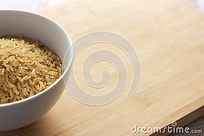 Uncooked brown rice Stock Photo